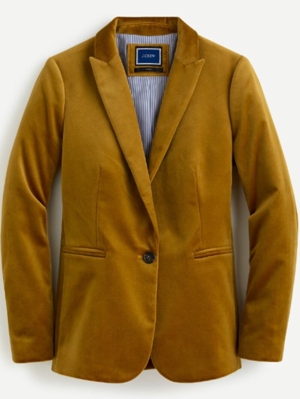 J.Crew Parke Velvet Blazer Women 4 Camel Peak Lapel Cotton Lined Tailored Jacket